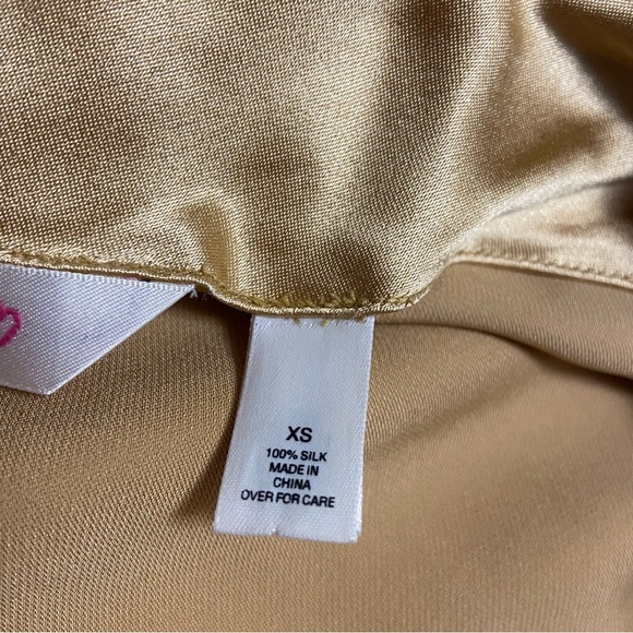 Vintage Victoria’s Secret Pure Silk Champagne Gold Rare Metallic Maxi Slip Dress - Picture 15 of 16